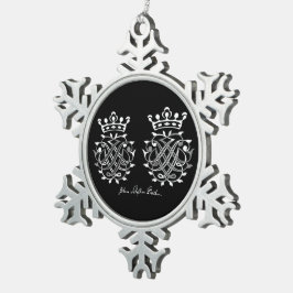 Anhänger mit Johann Sebastian Bach Siegel スノーフレークピューターオーナメント