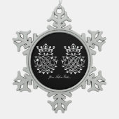 Anhänger mit Johann Sebastian Bach Siegel スノーフレークピューターオーナメント (正面)