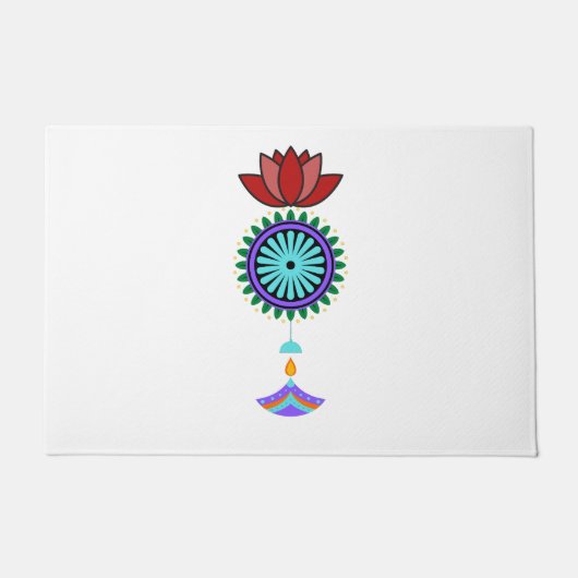 Anhänger spirituell mit Lotusblüte ドアマット (正面)