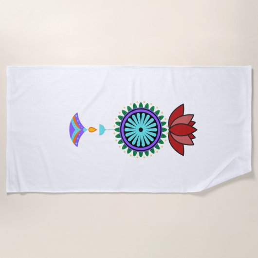Anhänger spirituell mit Lotusblüte  ビーチタオル (正面)