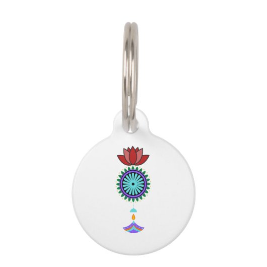 Anhänger spirituell mit Lotusblüte ペット　ネームタグ (正面)