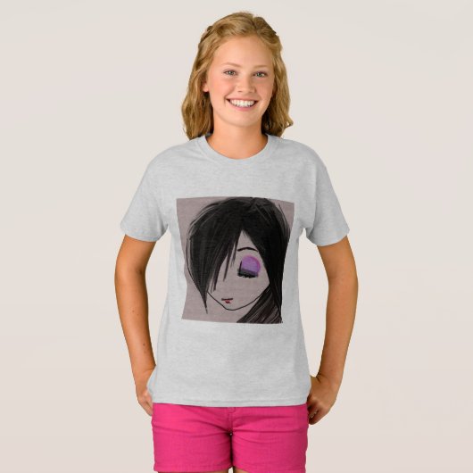 Animaの女の子 Tシャツ (正面フル)