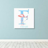 Animal ABC Fはフラミンゴのキャンバス印刷用 キャンバスプリント (インサイチュ (ウッドフロア))