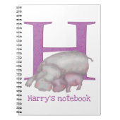 Animal ABC HはHippoノート用 ノートブック (正面)