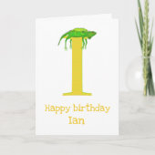 Animal ABC I is for iguana birthday card カード (正面)
