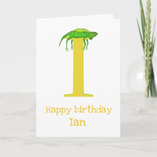 Animal ABC I is for iguana birthday card カード (正面)