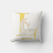 Animal ABC L is for llama cushion クッション (正面)