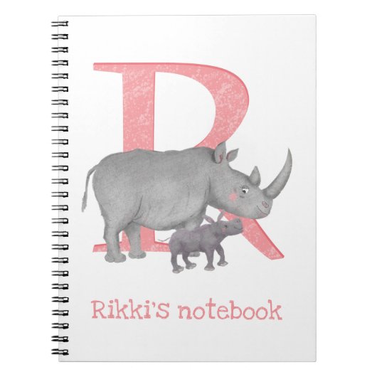 Animal ABC R is for rhino notebook ノートブック (正面)