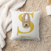 Animal ABC S is for sloth cushion クッション (ブランケット)