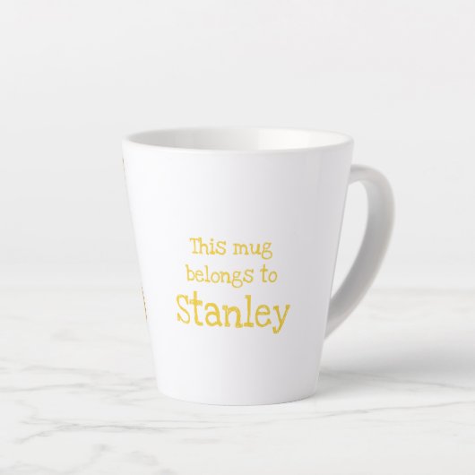 Animal ABC S is for sloth latte mug カフェラテマグ (右アングル)