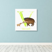Animal ABC VはVisayan warty pig canvas print用 キャンバスプリント (インサイチュ (ウッドフロア))