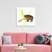 Animal ABC VはVisayan warty pig canvas print用 キャンバスプリント (インサイチュ (リビング))