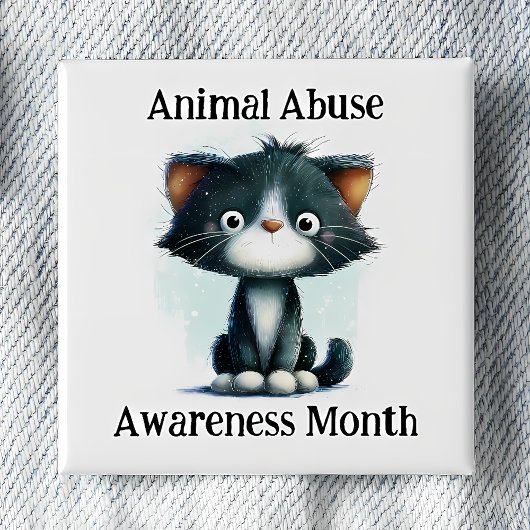 Animal Abuse Awareness Month - Kitten Pinback 缶バッジ