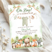 Animal Adventure clothesline baby shower 招待状