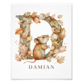 Animal Alphabet Letter D Kids Name Mouse Poster フォトプリント (正面)