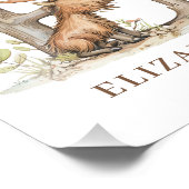 Animal Alphabet Letter E Kids Name Nursery Poster フォトプリント (角)