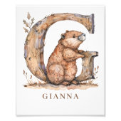Animal Alphabet Letter G Kids Name Nursery Poster フォトプリント (正面)