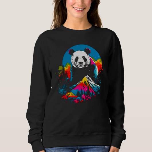Animal Artist Panda Pop Design スウェットシャツ (正面)