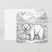 Animal Bear Black White Coloring Page (正面/裏面)
