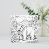 Animal Bear Black White Coloring Page (スタンド正面)