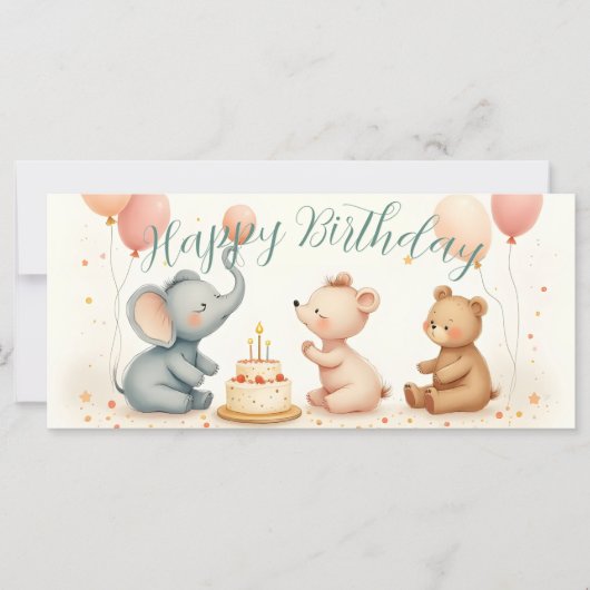 Animal Birthday Joy with Balloons (正面)