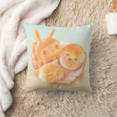 Animal Bread Basket: Smiling Bichon, Bunny & Cat クッション (ブランケット)