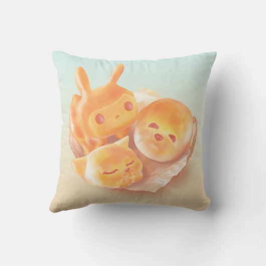 Animal Bread Basket: Smiling Bichon, Bunny & Cat クッション (裏面)