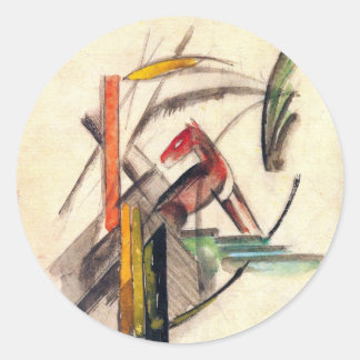 Animal by Franz Marc, Vintage Expressionism Art ラウンドシール