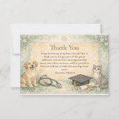 Animal Care White Coat Graduation サンキューカード (正面)