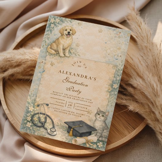 Animal Care White Coat Graduation 招待状