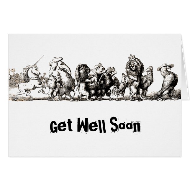 Animal Cartoon Unicorn Elephant Lion Zoo (正面横)