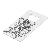 Animal Cat Decorative Heraldry Lion Mammal クレジットカード栓抜き (正面アングル)