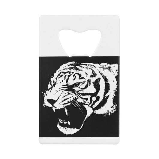 Animal Cat Found Jungle Tiger Black Cat クレジットカード栓抜き (正面)