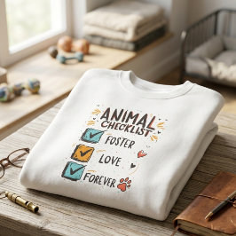 Animal Checklist Foster Love Forever Rescue Gift スウェットシャツ