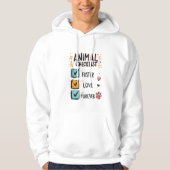 Animal Checklist Foster Love Forever Rescue Gift パーカ (正面)
