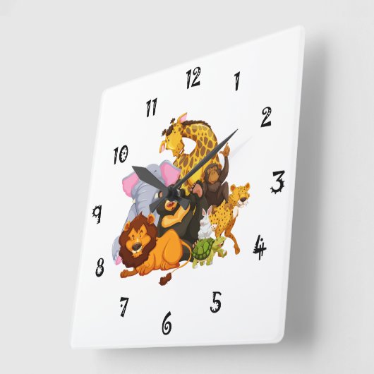 Animal Collection Wall Clock スクエア壁時計 (傾斜)