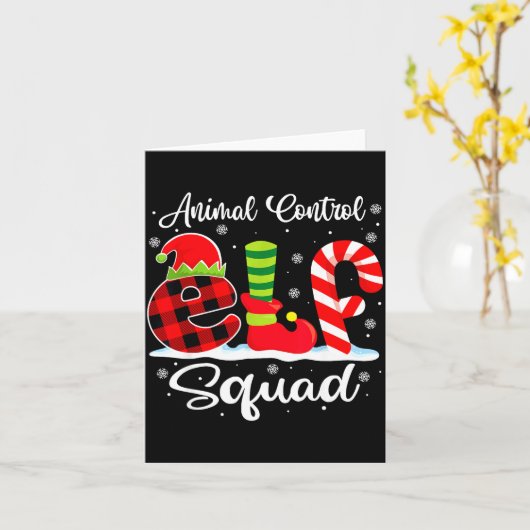 Animal Control Elf Squad Christmas Officer Matchin カード (黄色い花)