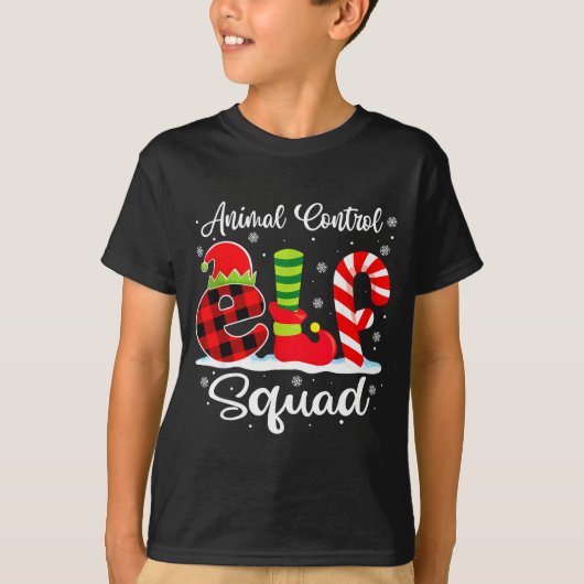 Animal Control Elf Squad Christmas Officer Matchin Tシャツ (正面)