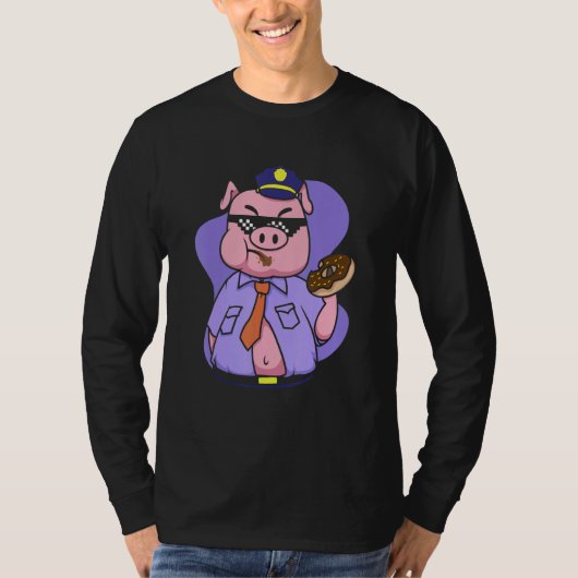 Animal  Cop Pig American Police Officer Policeman Tシャツ (正面)