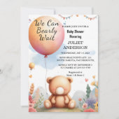 Animal Cub Bohoで赤ちゃんシャワーを待つ 招待状 (正面)