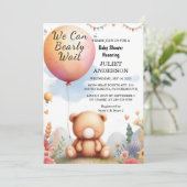 Animal Cub Bohoで赤ちゃんシャワーを待つ 招待状 (スタンド正面)