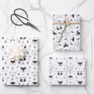 Animal Cute Illustration ラッピングペーパーシート