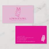 Animal Design for Professionals Pink Lowpoly Owl 名刺 (正面/裏面)