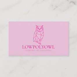Animal Design for Professionals Pink Lowpoly Owl 名刺
