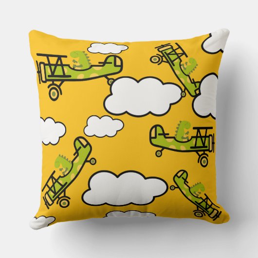 Animal Dinosaur Pilot Nursery Art クッション (裏面)