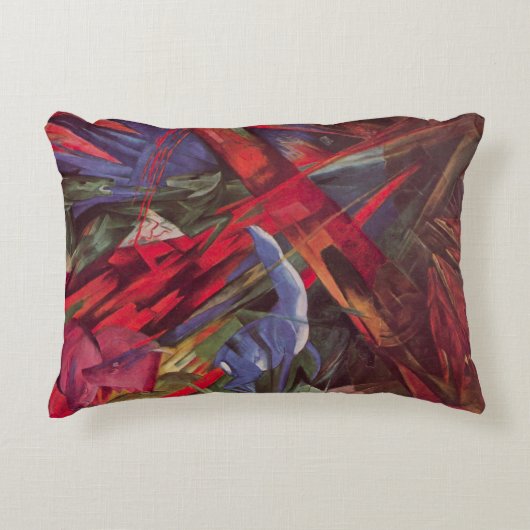 Animal Fates by Franz Marc, Cubism Artヴィンテージ アクセントクッション (正面)