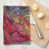 Animal Fates by Franz Marc, Cubism Artヴィンテージ キッチンタオル (四つ折り)