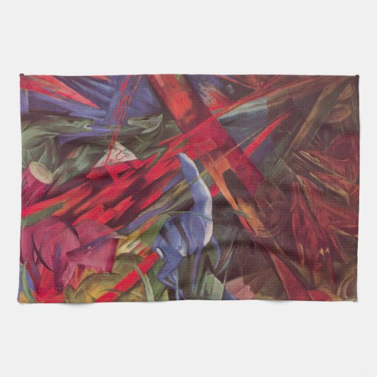Animal Fates by Franz Marc, Cubism Artヴィンテージ キッチンタオル (横)