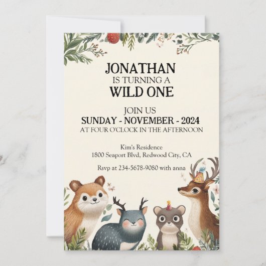 Animal Friends 招待状 (正面)