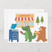 Animal Friends at the Mailbox postcard シーズンポストカード (正面/裏面)